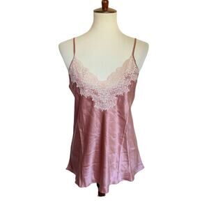 Ginia Lace-Trim Silk Camisole Top